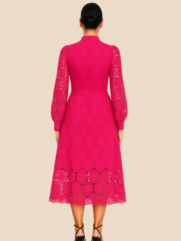 Willow | Women's Elegant Lace Wedding Guest Midi Dress