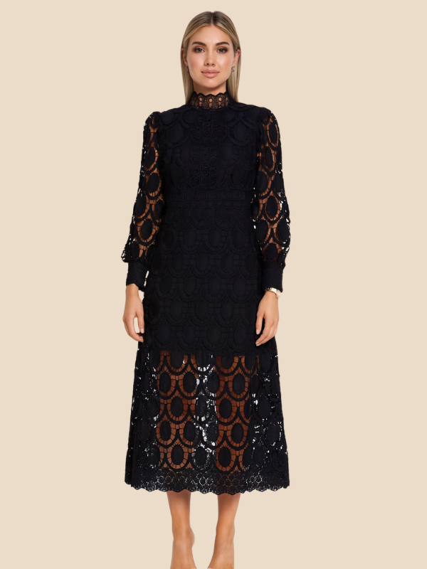 Willow | Women's Elegant Lace Wedding Guest Midi Dress