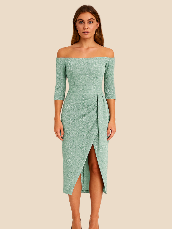 Maliyah | Women's Occasion Midi Dress with Glitter