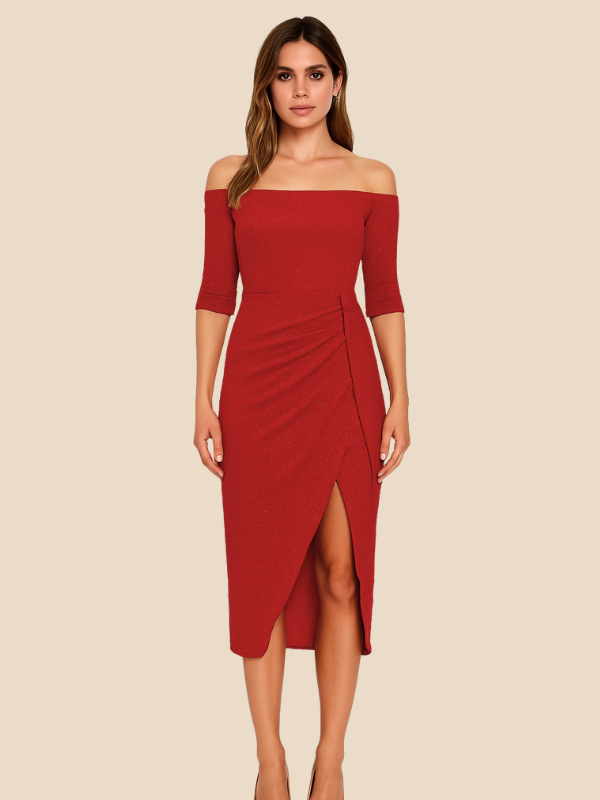 Maliyah | Women's Occasion Midi Dress with Glitter
