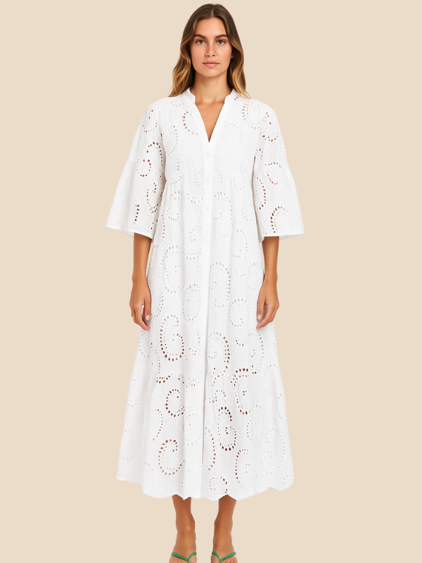 Lauren | Women's Embroidered Floral Maxi Dress