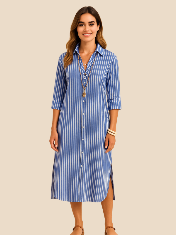Tarah | Elegant Striped Shirt Dress for Women