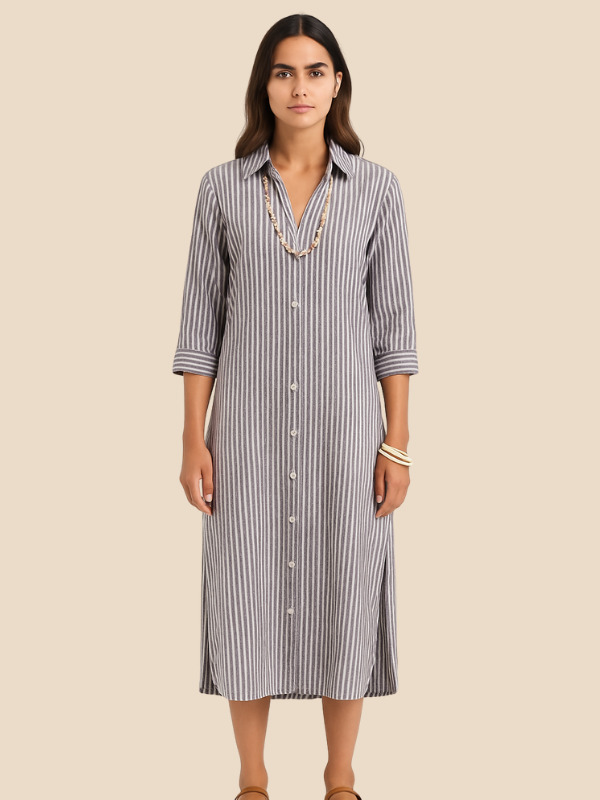 Tarah | Elegant Striped Shirt Dress for Women