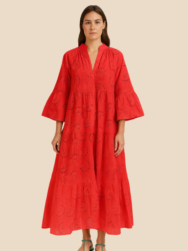 Lauren | Women's Embroidered Floral Maxi Dress