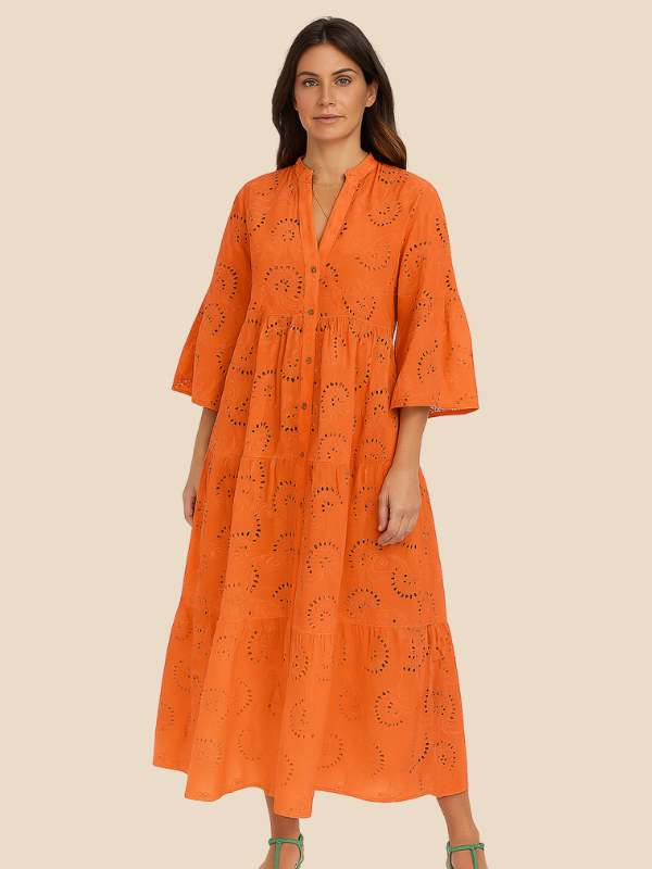 Lauren | Women's Embroidered Floral Maxi Dress