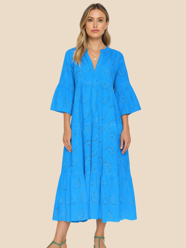 Lauren | Women's Embroidered Floral Maxi Dress