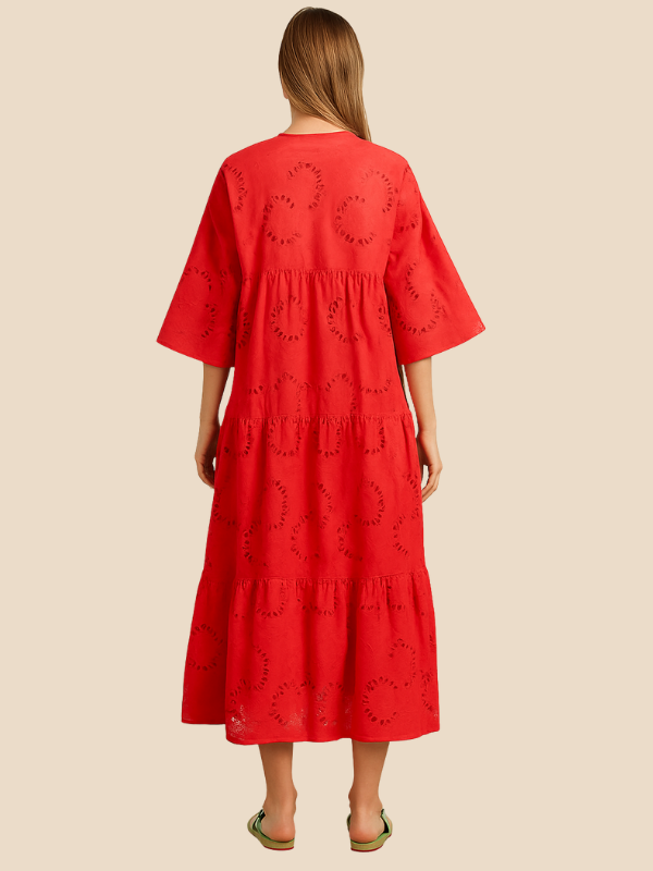 Lauren | Women's Embroidered Floral Maxi Dress